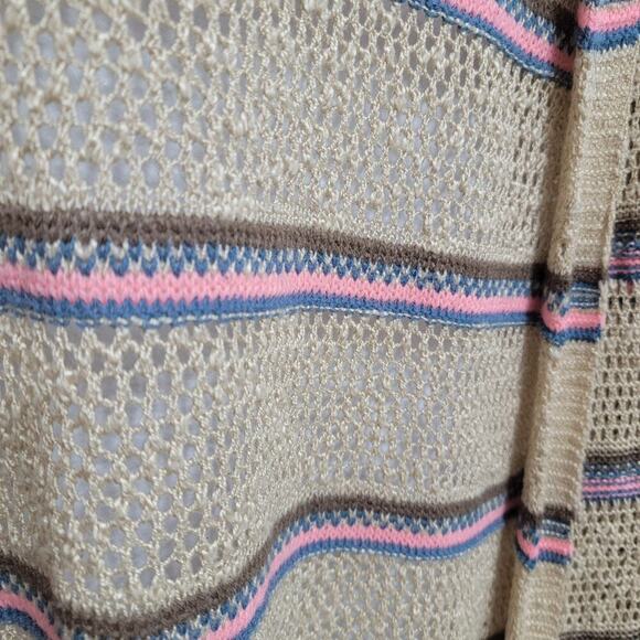 Umgee Open Knit Long Line Hooded Cardigan Sweater - Picture 6 of 10